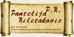 Pantelija Miletaković vizit kartica